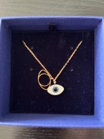 Swarovski Halskette, Nazar-Amulett, neuwertig, Gold