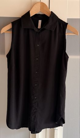 Elegante Amiisu Damen Bluse, schwarz, Gr. S, ohne Ärmel, Top