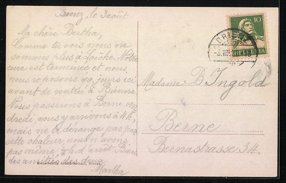 Cartoline postali: AK Brienz, Blick vom Ufer auf Hasliberge – Usato da Berlin venduto da bartko-reher 1