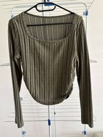 Olivgrüner Cropped Pulli Langarm Gr M NEU