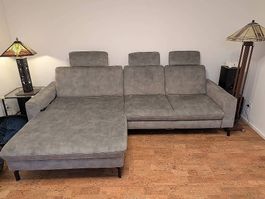 Schubiger Ecksofa Miles (Wohnlandschaft) grau