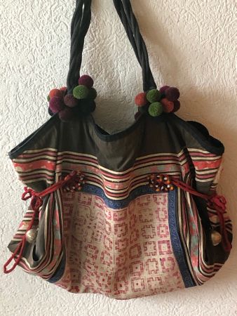 Tasche Nord Thailand aus alter Hmong Kleidung Boho Festival