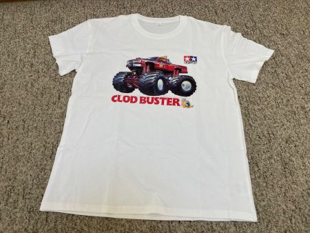 Tamiya original T-Shirt CLODBUSTER Logo, Grösse (L) weiss