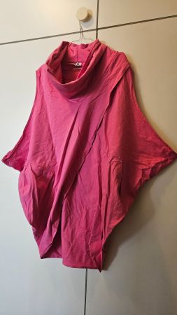 Gilet rosa oversize misto cotone Stella Milani tg.XL