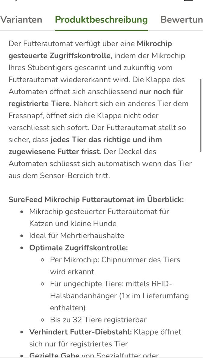 Sure Petcare Mangimi: Sure Feed Futterautomat mit ersatz Schalen – Nuovo (secondo la descrizione) da Lüchingen venduto da Zarah76 2