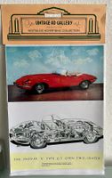 Jaguar Type E cabriolet rouge - publicité anglaise d’époque
