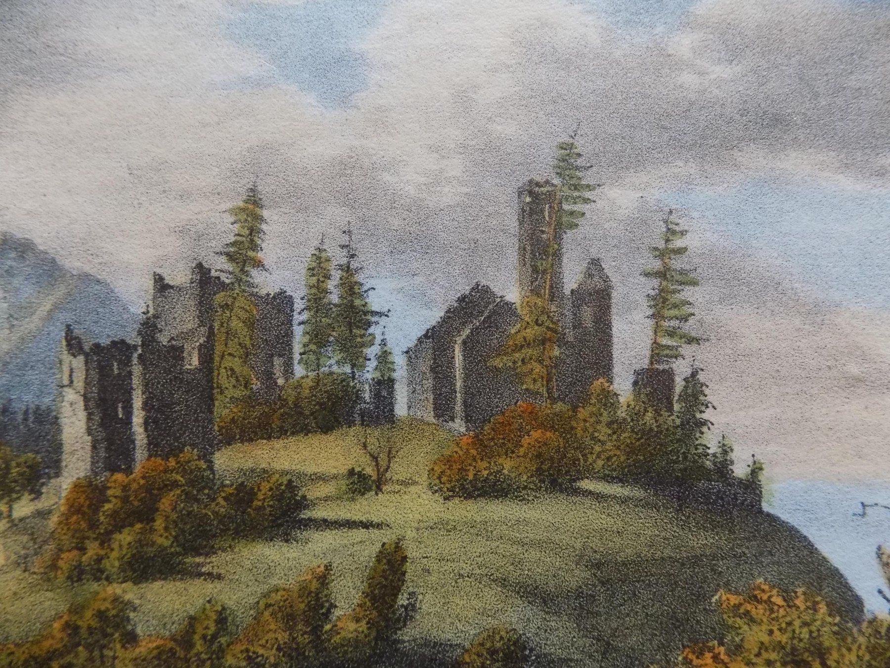 Stiche: Hoch Realta kolorierte Lithographie – Gebraucht aus Risch von Antikfee 3