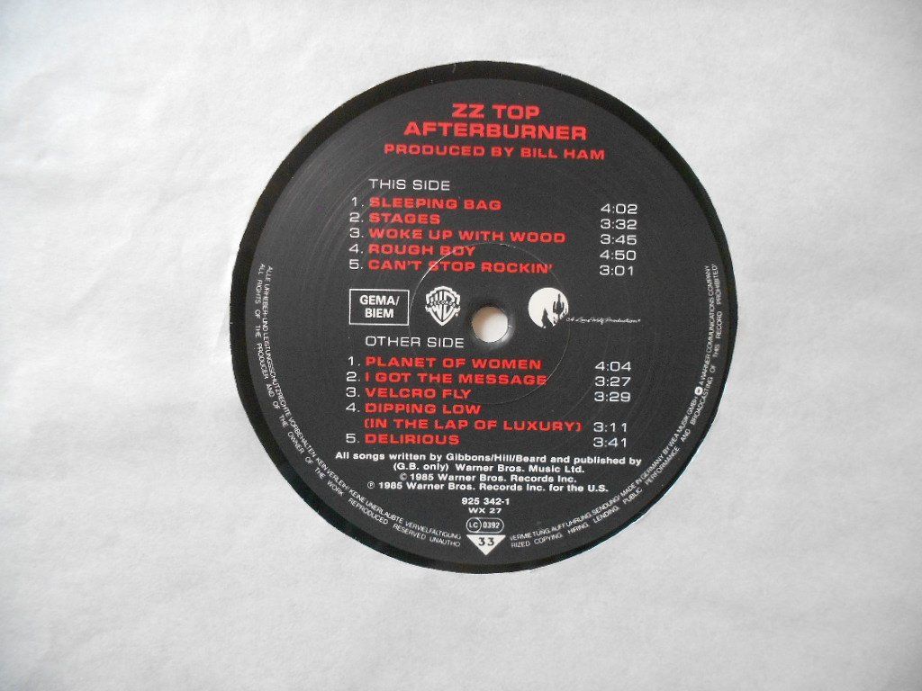 Dischi in vinile: ZZ TOP  -  AFTERBURNER – Usato da Bex venduto da Giorgiob 3