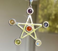 Energie-Meridian Heilstein Chakra-Anhänger mit 7  Edelsteine