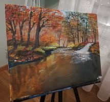 Herbst Landschaft Gemälde 40x50cm
