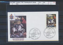 2003 Vatikan, "1700. Todestag des hl. Georg", FDC