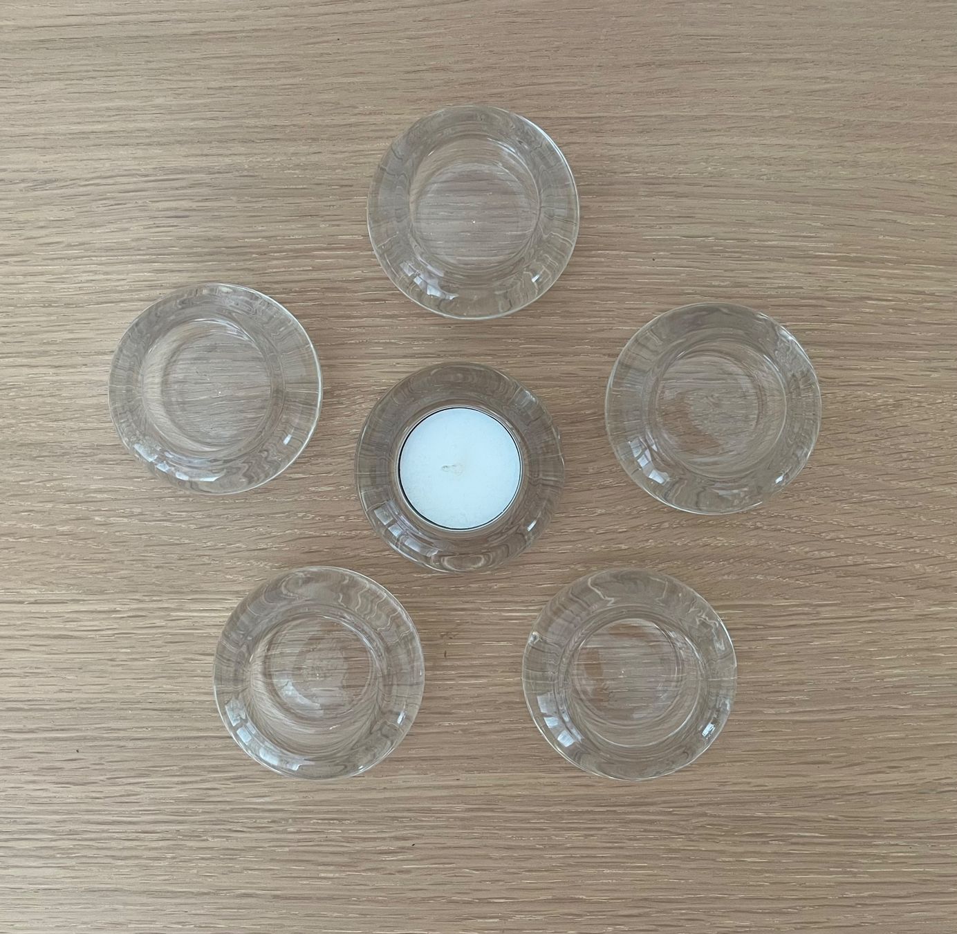 Kerzenständer: 6 Teelichthalter Glas – Gebraucht aus Allschwil von millefiori3