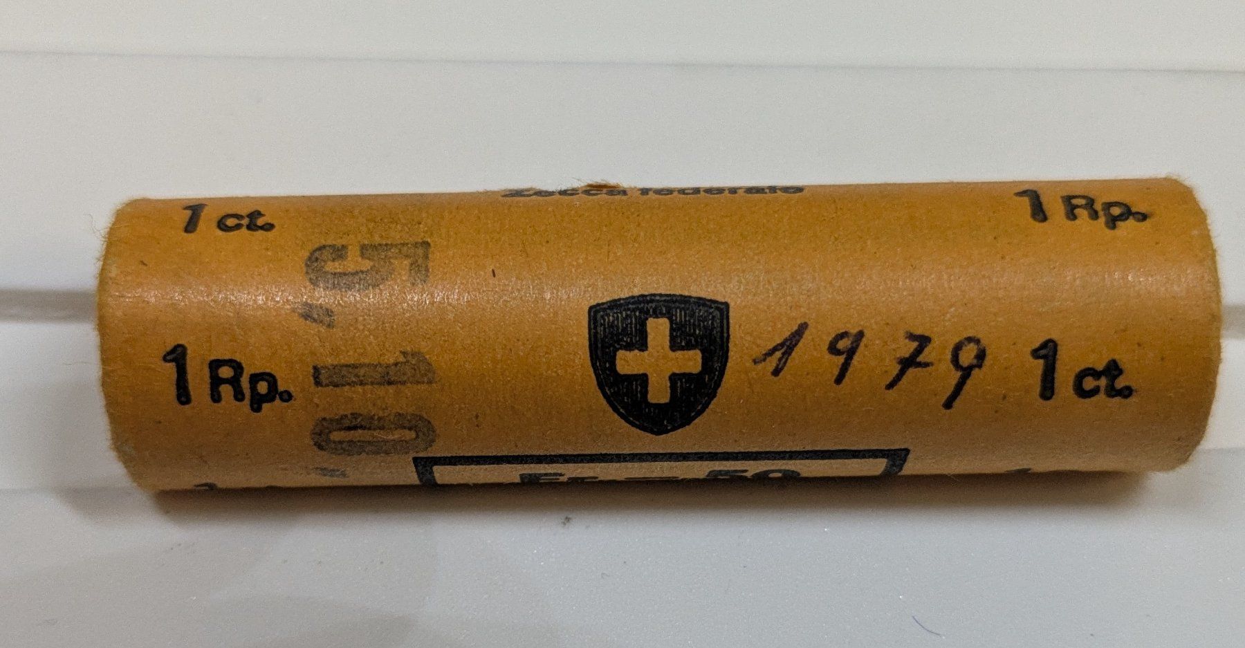 Tutti le monete: 1979 1 Rappen Münzrolle CH – Nuovo e nell'imballaggio originale da Zetzwil venduto da Stritzi