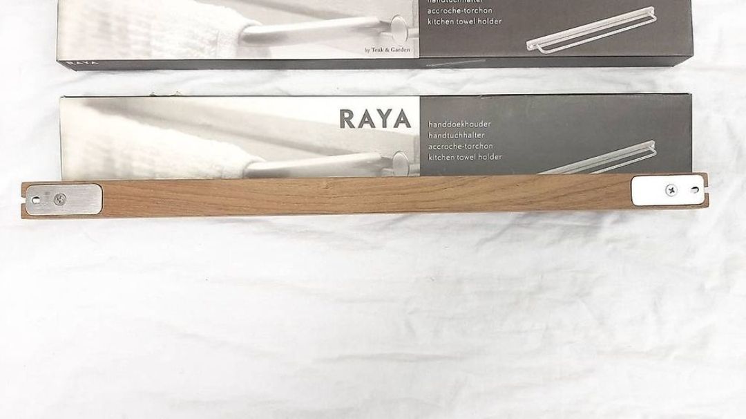 Portasciugamani: Handtuchhalter "RAYA" in Edelstahl und Teak – Nuovo e nell'imballaggio originale da St. Gallen venduto da tag_rwn9 2