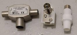 Antennenverteiler, EC-Stecker, F-Stecker, TV-Stecker