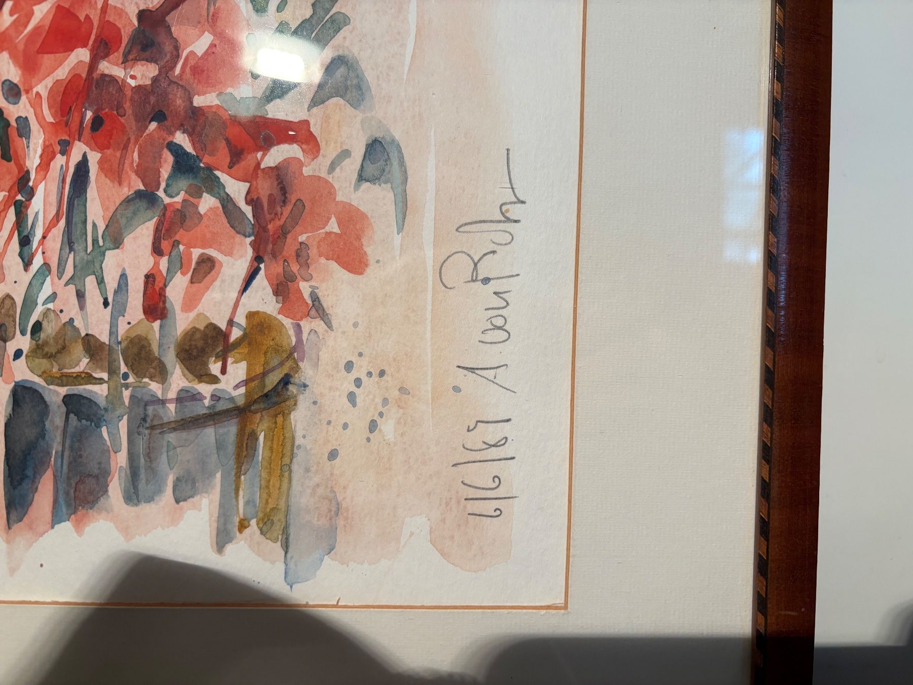 Gemälde: Aquarell Rote Blume von A von Roh – Gebraucht aus Cham von wasudami 1