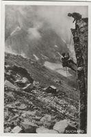Bergsteigen,Bergsport,Abseilen,Suchard-Karte (9x6cm)