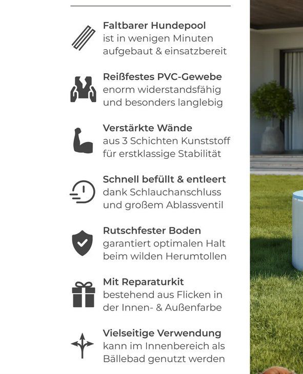 Piscine: Hundepool Nele nrund, rutschfest – Nuovo (secondo la descrizione) da Steinhausen venduto da Retourenprofis 1
