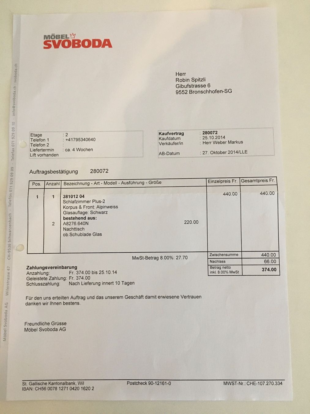 Betten: Bett 1.8m x 2m mit 2x Nachttischli – Gebraucht aus Zuzwil SG von robs01 3