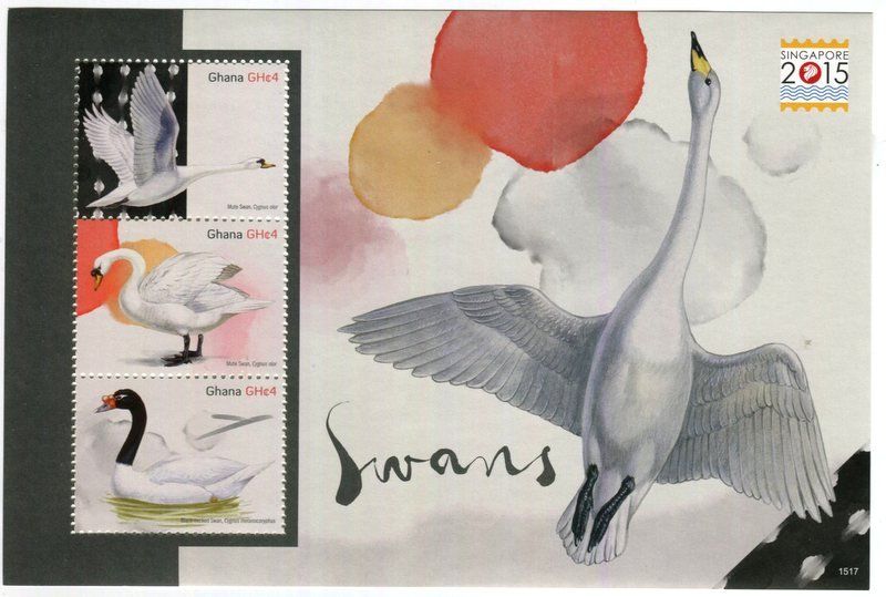 Alle Briefmarken: Block "Schwäne". Ghana – Neu und originalverpackt aus Basel von Butsch5