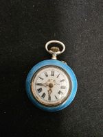 Antike Damen-Taschenuhr, hellblau emailliert, Rarität!