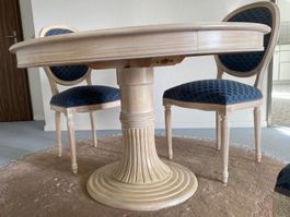Esszimmer Ensemble mit 4 Stühlen Tisch, Esstisch ausziehbar