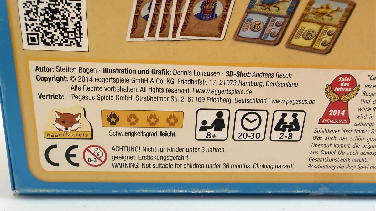 Pegasus Spiele Giochi: Camel Up Brettspiel Steffen Bogen 2-8 Spieler  – Usato da Schaffhausen venduto da Alinas-Kinderwelt 2