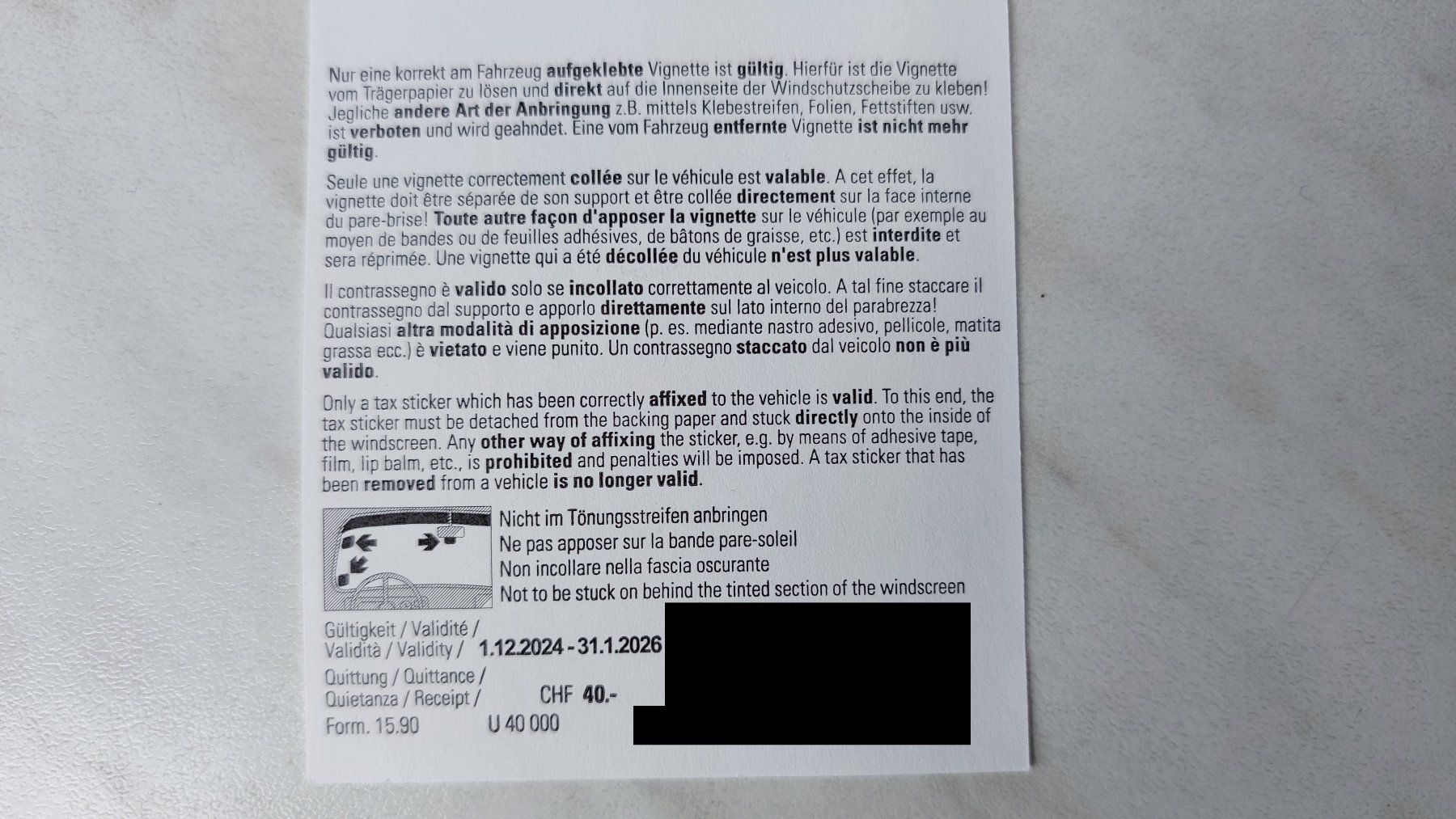 Autobahnvignetten: Schweizer Autobahnvignette 2025 unbenutzt – Neu und originalverpackt aus Zollikofen von Blackie 1