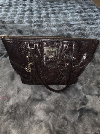 DKNY Damentasche braun Kroko-Optik guter Zustand