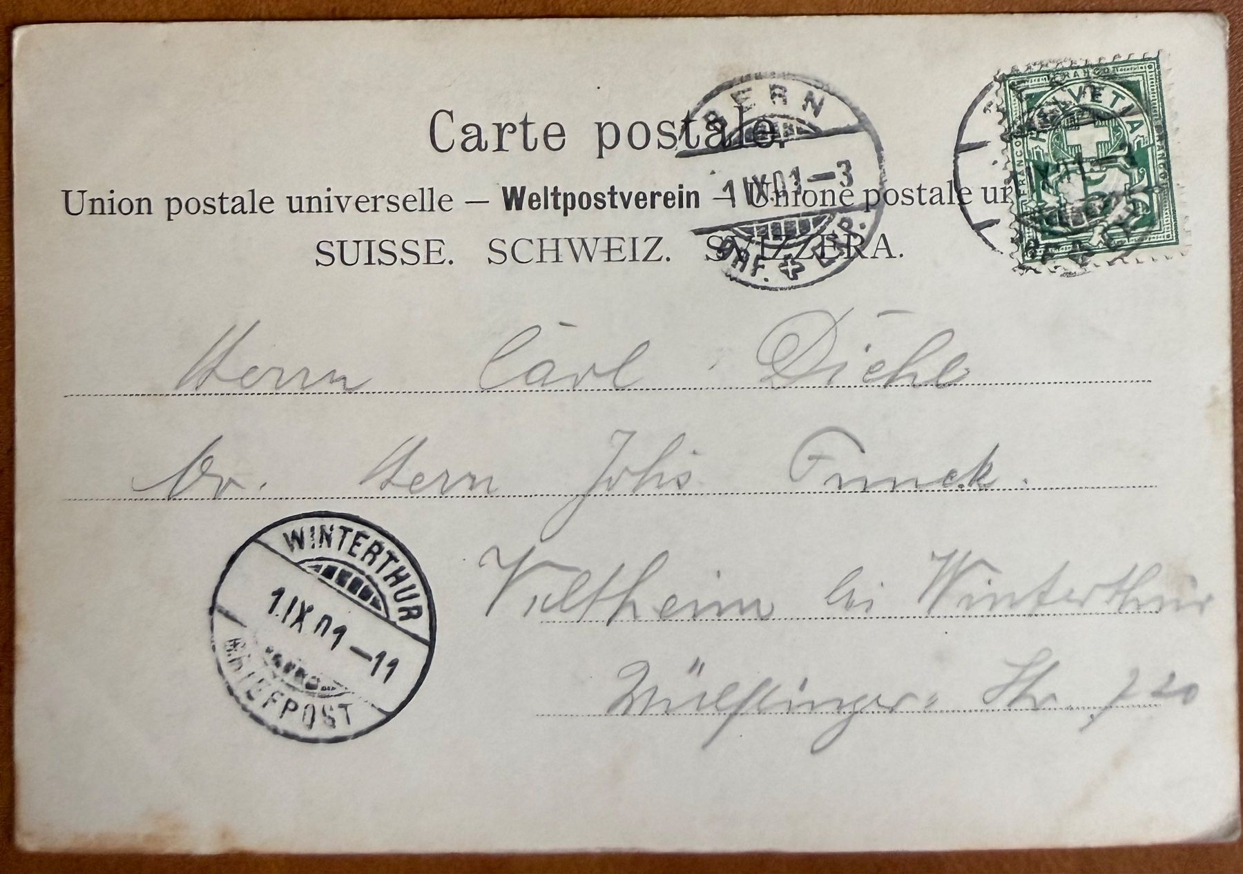 Ansichtskarten: Bern - Bubenberg - Denkmal  1901 – Gebraucht aus Lutry von Ediego 1