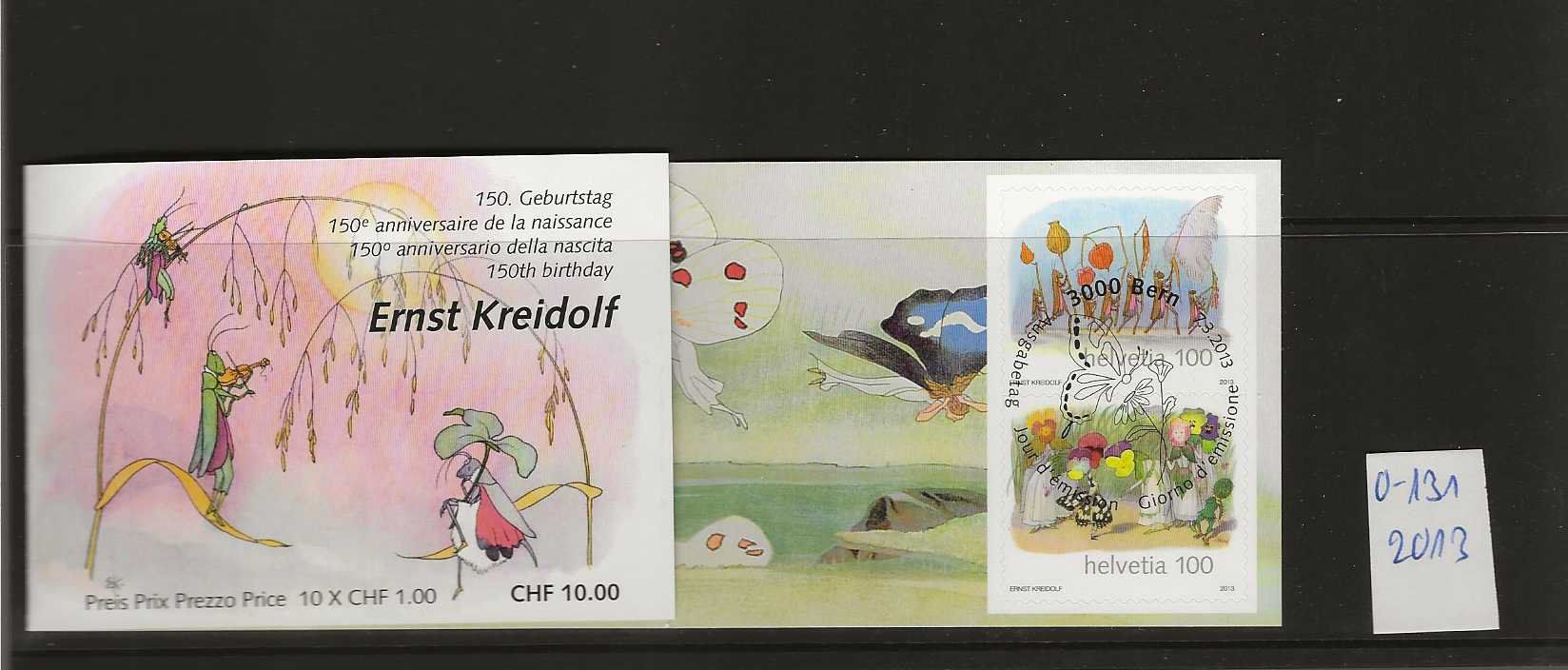 Tutti i francobolli: timbre carnet 0-131 de 2013 Ernst Kreidolf – Usato da Sorvilier venduto da carose01