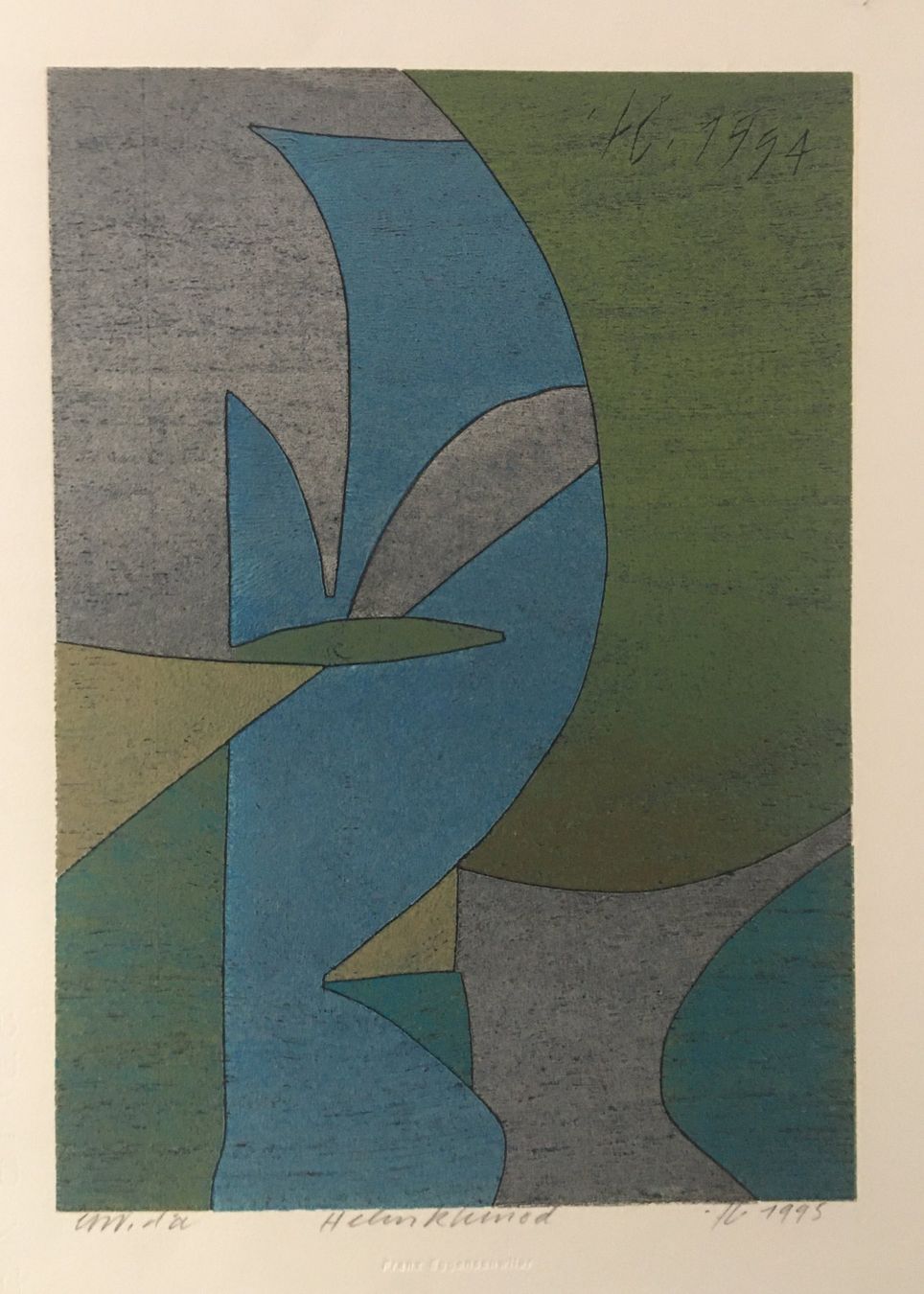 Xilografie: Franz Eggenschwiler    "Helmkleinod"     Farbholzschnitt – Usato da Nennigkofen venduto da juhit 2