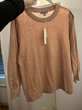 LILLA P puff sleeve 3/4 sweater Rosa medium  NWT