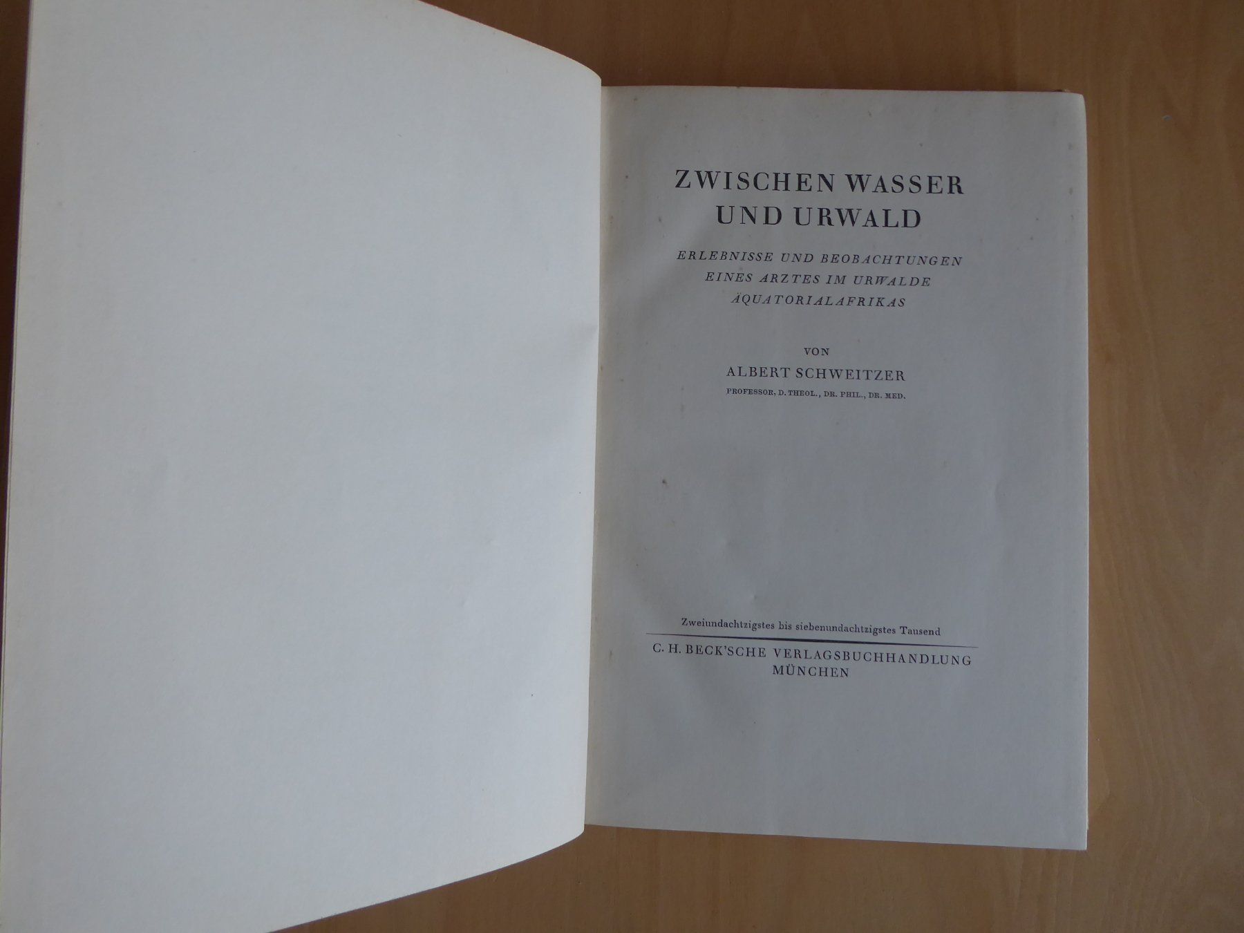 Libri: Albert Schweizer Zwischen Wasser und Urwald – Usato da Aadorf venduto da Dragonfisch 1