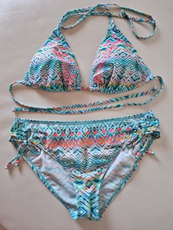 Triangel-Bikini Set blau bedruckt, Buffalo, Gr. 40C/D