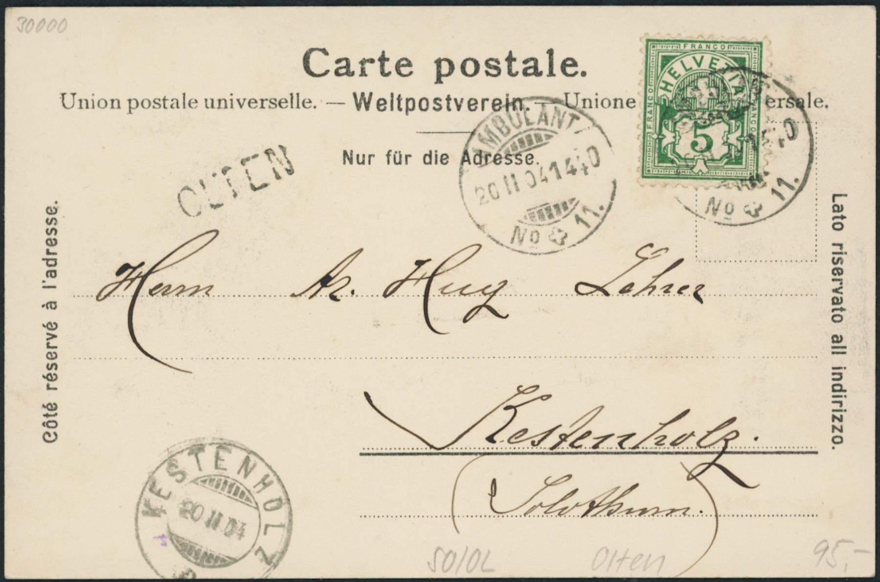 Cartoline postali: SO Hammer - Olten – Usato da Schindellegi venduto da leecollect 1