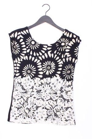 Desigual Shirt mit Spitze Gr. XS Kurzarm