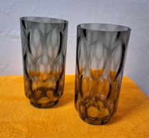 2 Stk. Vintage Ersatz Lampen Gläser / Rauchglas Höhe 16,5cm