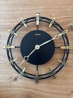 Vintage Dugena Wanduhr, Schwarz/Gold,