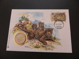 WWF Münzbrief Afghanistan 50 Afghanis 1987 - Leopard