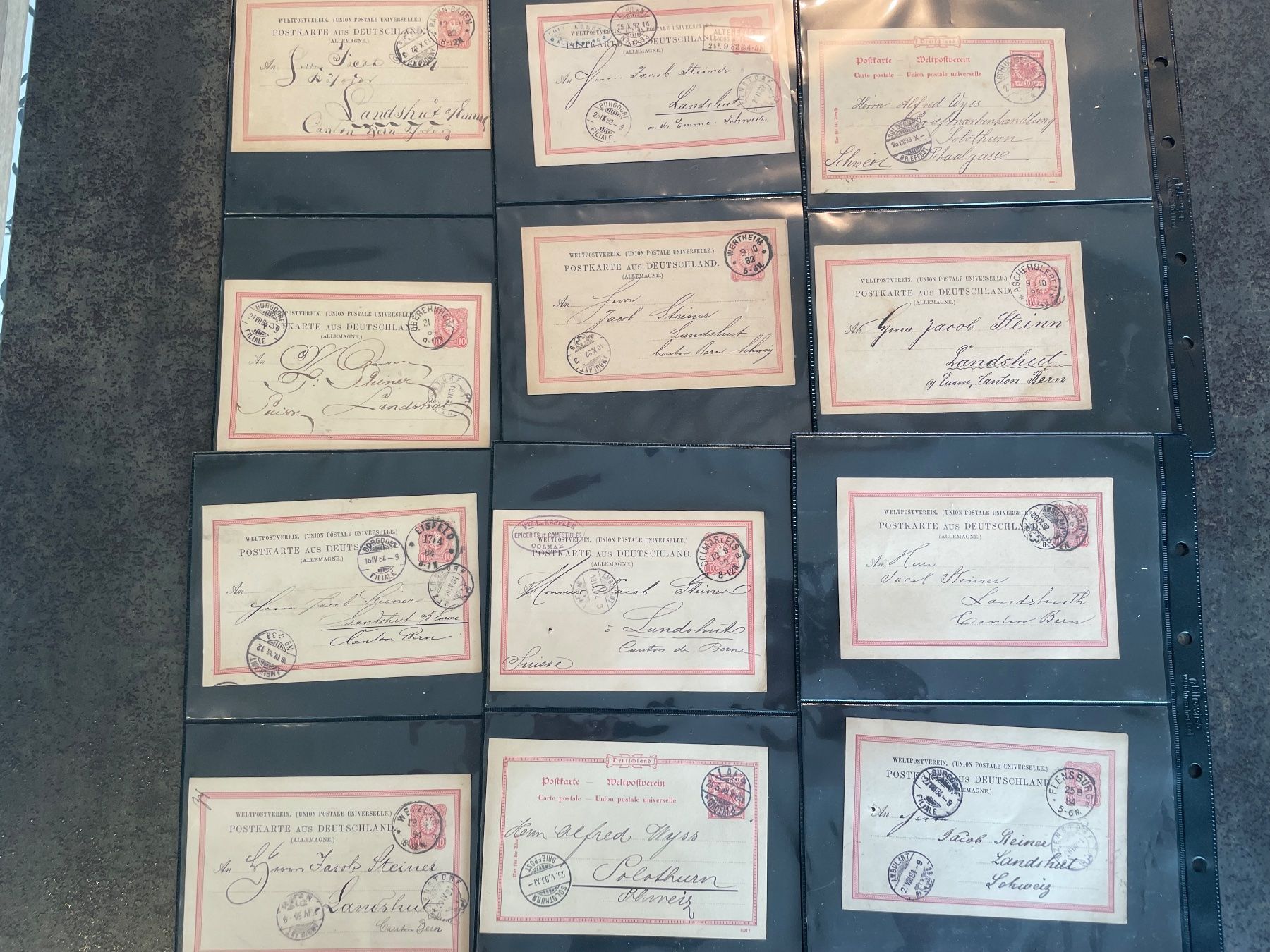 Tutti i francobolli: 36POSTKARTEN, Einzigartige Korrespondenz 1882-1884/1892/1898 – Usato da Bronschhofen venduto da Ratz 7