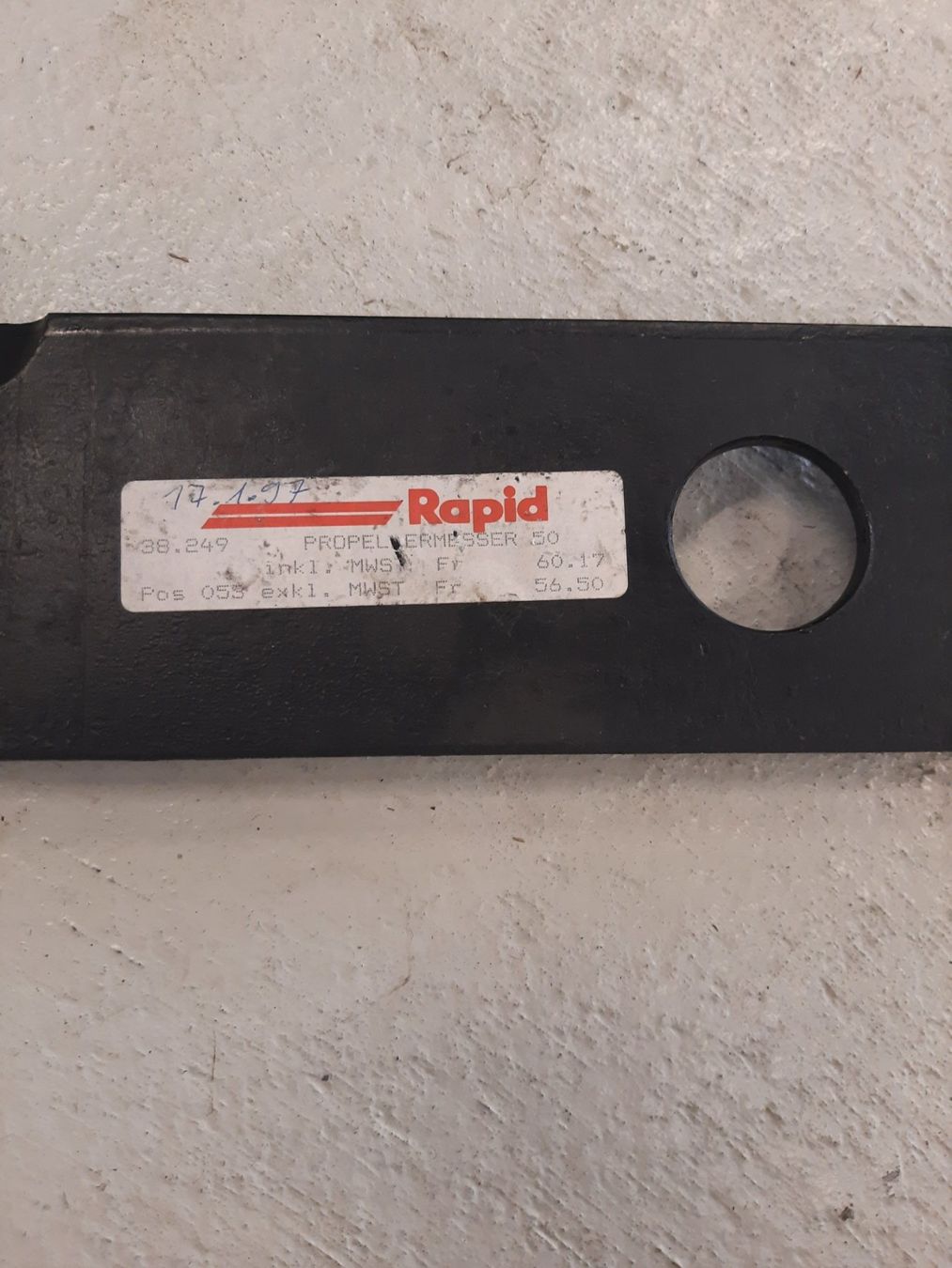 Tagliaerba: Rapid Rasenmähermesser 50cm  Nr. 38.249 – Nuovo (secondo la descrizione) da Eschlikon TG venduto da Freitech.2015 1