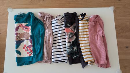 6x Langarmshirts Mädchen (Gr. 110–116 / 122) 5-6 Jahre 