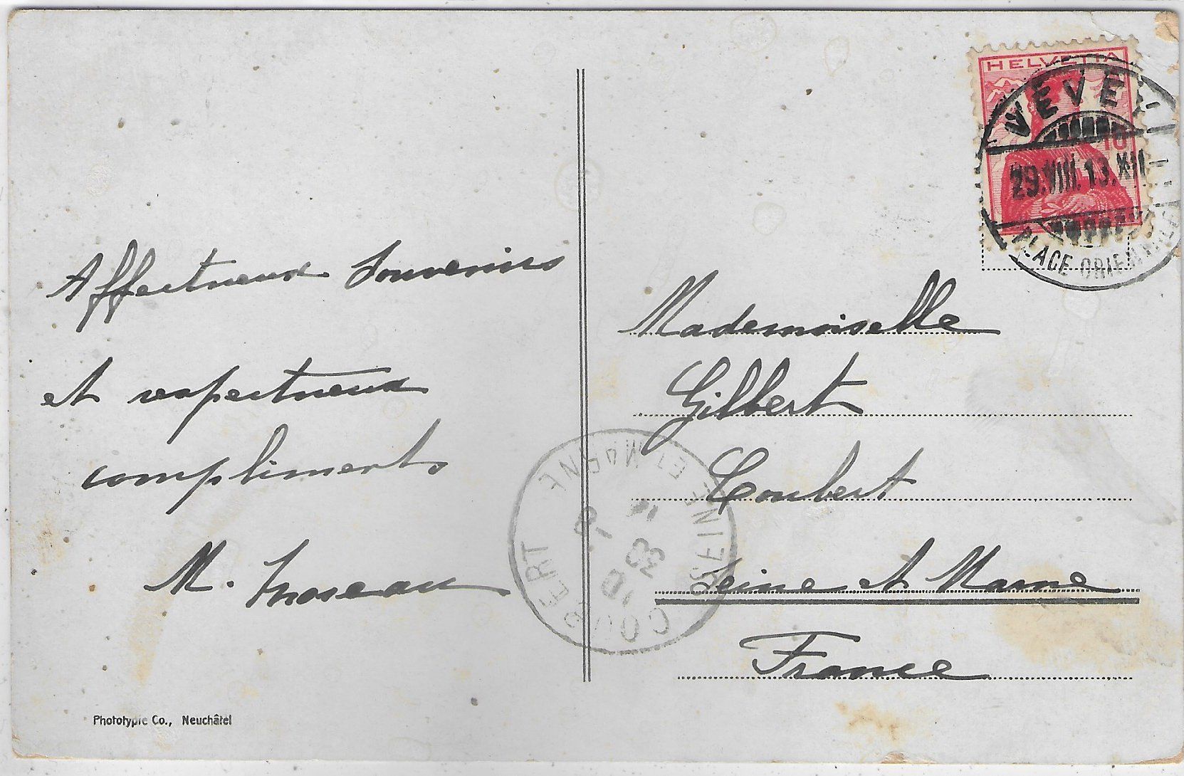 Cartoline postali: Vevey et les Alpes - Litho – Usato da Ettingen venduto da Kartenplanet 1