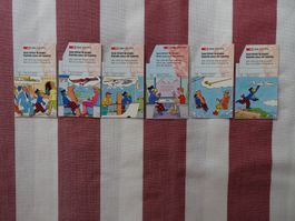Globi SBB Kinder Spiel-Billett 6 Stk. gemäss Bild - G1278