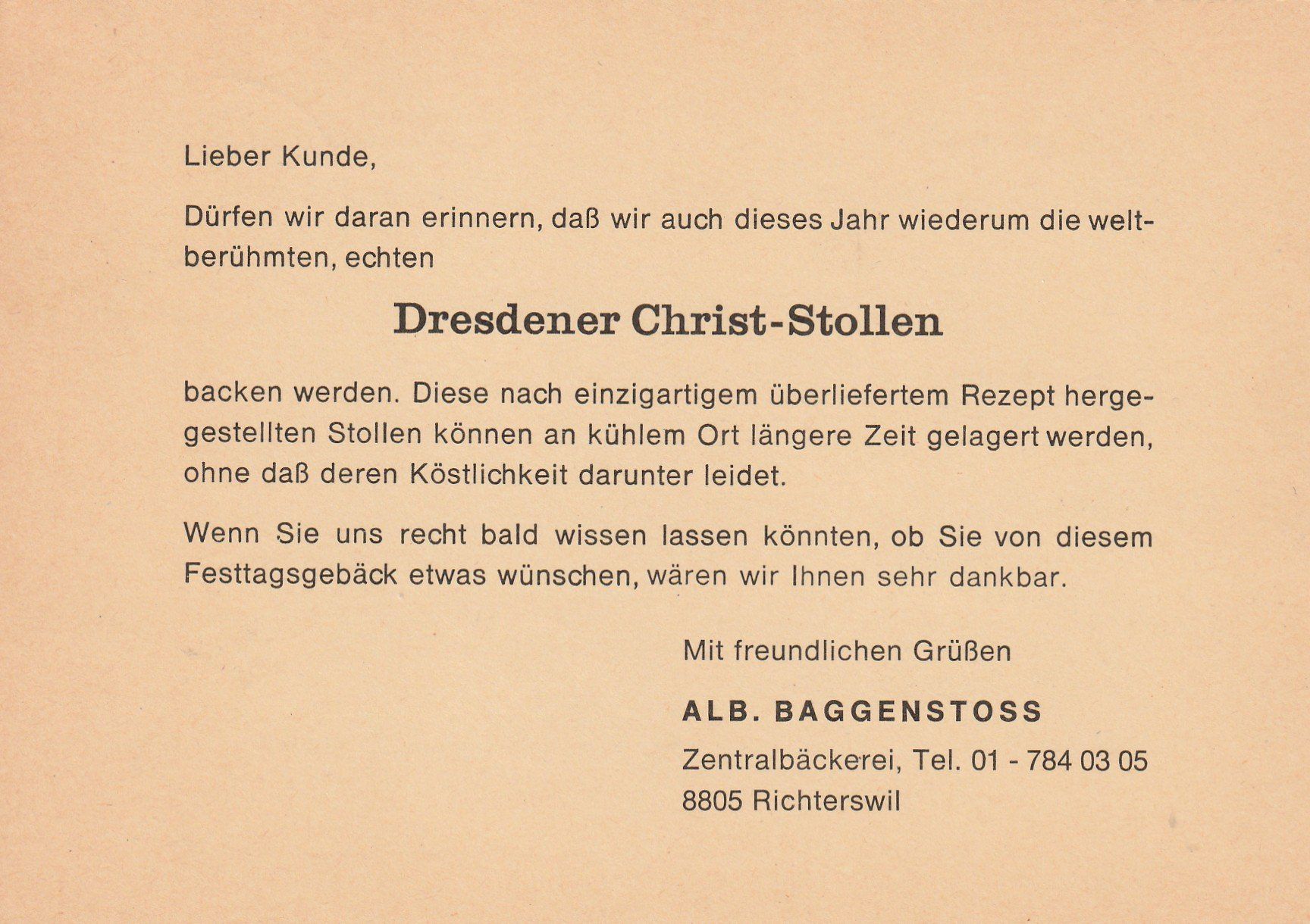 Cartoline postali: Werbekarte Richterswil Cafe Baggenstoss – Usato da Rorschacherberg venduto da fratovi2 1