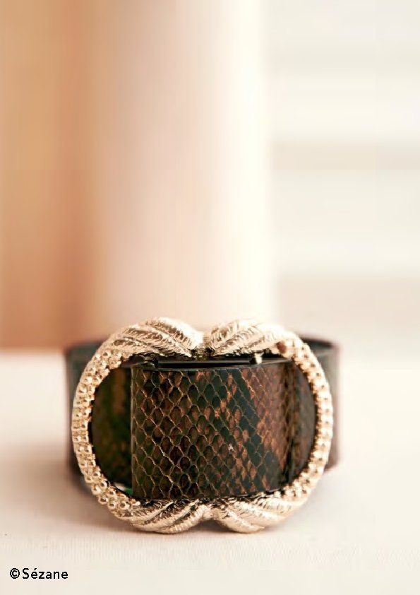 Sezane Cinture: Sézane · Ceinture Artemis · Kaki python – Usato da Crissier venduto da ChamoNova
