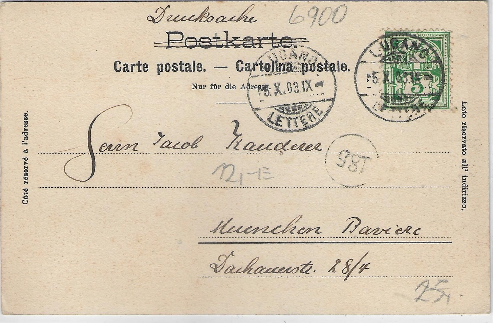 Cartes postales: Villa Pension Stauffer - Lugano – Antique à Ettingen par Kartenplanet 1