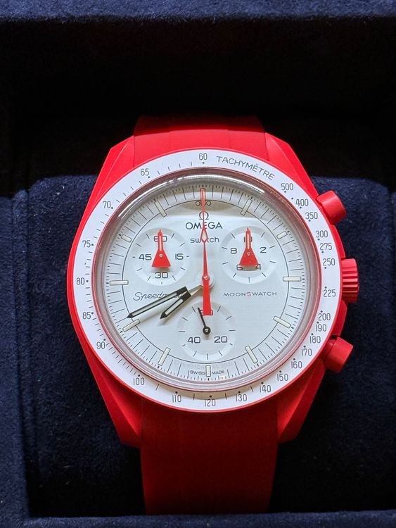 Swatch Orologi: Omega x Swatch Moonswatch Mission to Mars mit Armband! – Usato da Kloten venduto da Nalhza