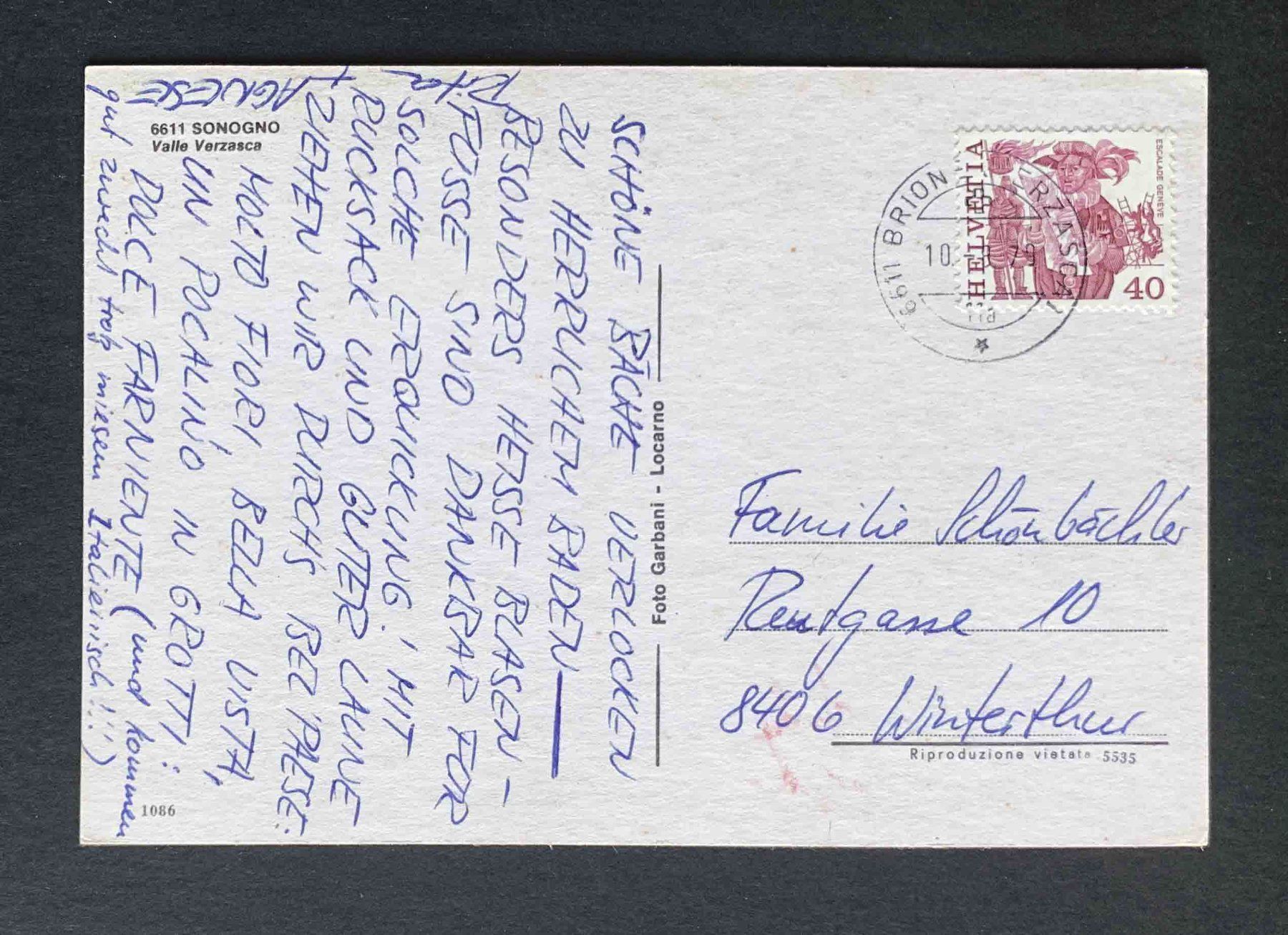 Cartoline postali: AK Sonogno Valle Verzasca – Usato da Goldau venduto da artelier1 1